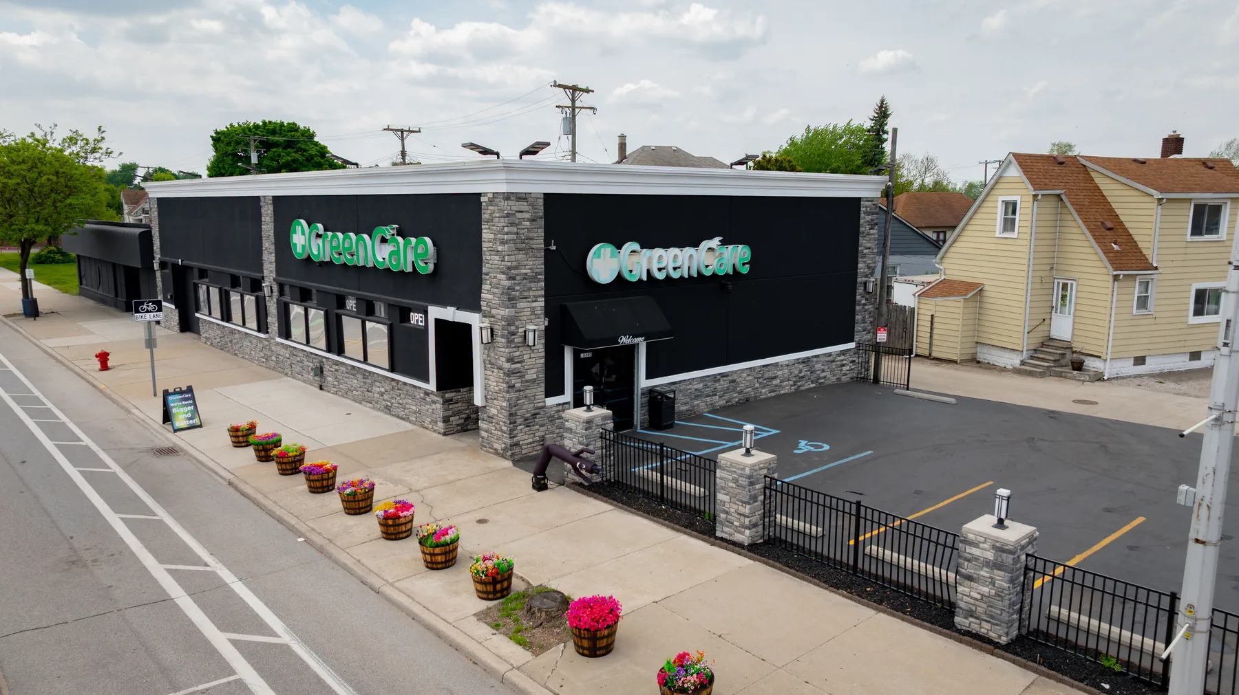 GreenCare storefront exterior in River Rouge, Michigan.